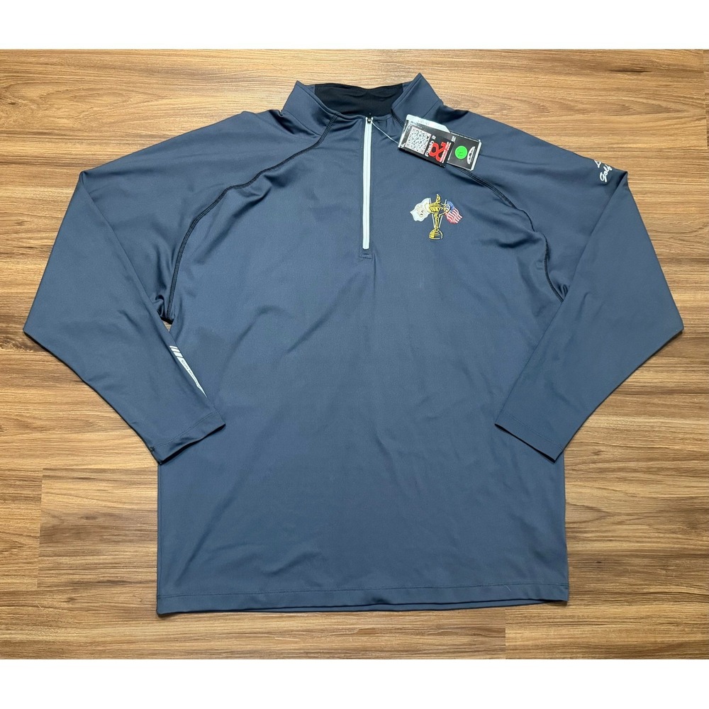 Sun Mountain Ryder Cup Thermal 1/4 Zip Pullover Lido Golf Club Gray Sz 2XL